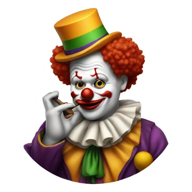 Clown smoking a pipe sticker
