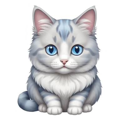 Grey and white cat blue eyes sticker