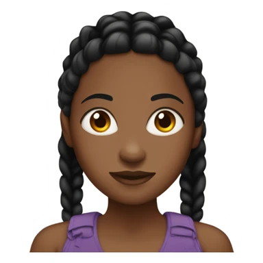 Brown skin black girl with black braids sticker