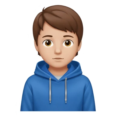 make a boy with brown hair and a blue hoodie sticker