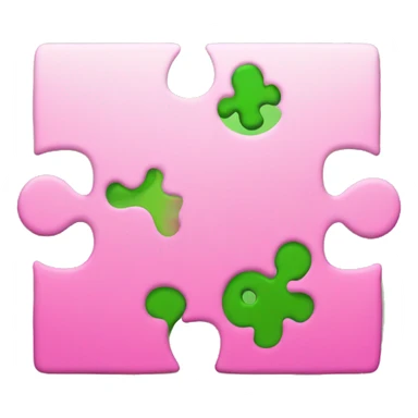Green and pink puzzle piece sticker