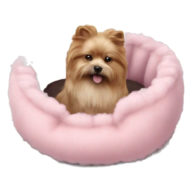 Pet bed fluffy realistic pink sticker