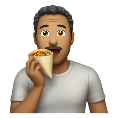 man eating burrito sticker