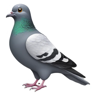 pigeon with brush in mouth sticker