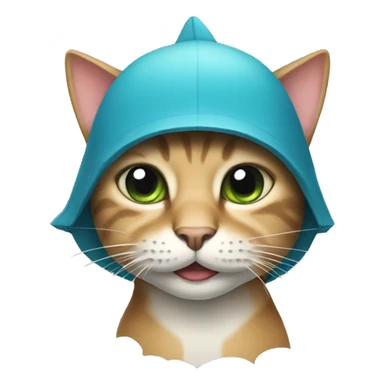 cat with shark hat sticker