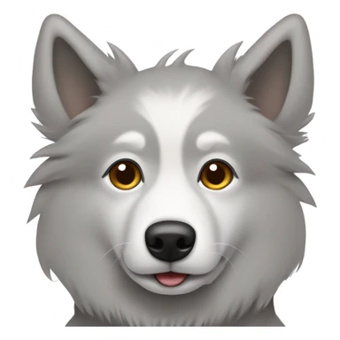 Dark Grey American Eskimo dog with folded ears sticker