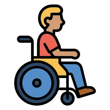 man with a physical disability, such as a wheelchair user sticker