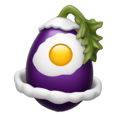 Egg plant with a Santa hat sticker