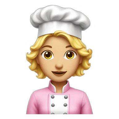 Girl chef wearing pink sticker