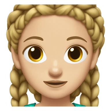 White girl with teal double Dutch braids for hair and brown eyes  sticker