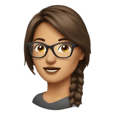 Femme BRUNE avec lunettes sticker