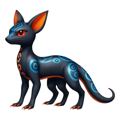 Colorful Dark Shiny Exotic Salandit-Umbreon-Quilava-Fakémon-hybrid-creature (full body)  sticker