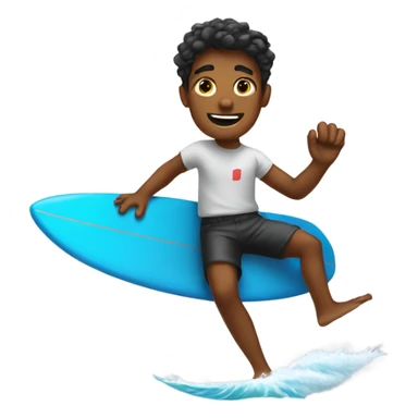 young man surfing sticker