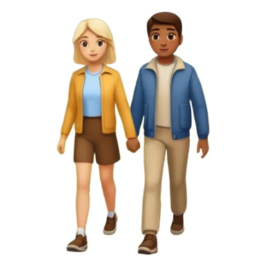 a Footpath on a park and two  people are walking the walking path should visible  sticker