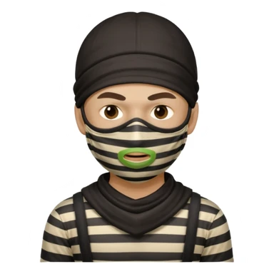 thief, with stripped shirt, facemask, thief mask. sticker