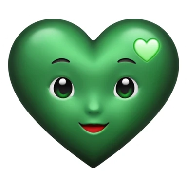 A black and green heart, cute and expressive sticker