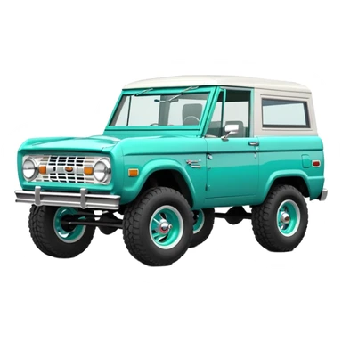 turquoise green classic ford bronco with slot alminum wheels sticker