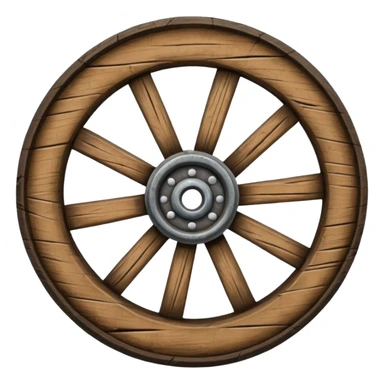 wooden cart wheel sticker