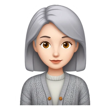 gray woman knit cardigan sticker
