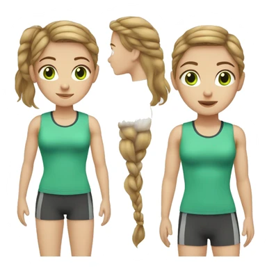 Girl light brown hair green eyes gym sticker