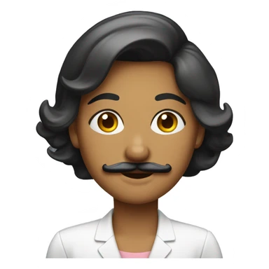 miss with mustache sticker