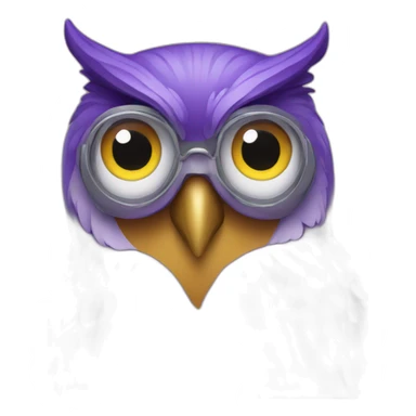 purple owl typing sticker