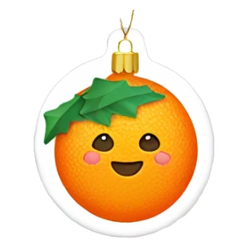 Orange Christmas ornament  sticker