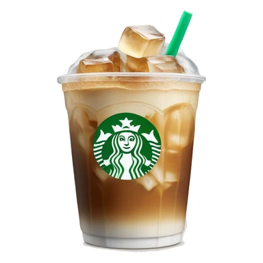 Starbuck ice coffee with ice cubes sticker