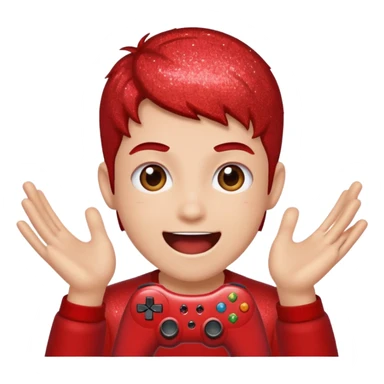 red glitter gamer sticker