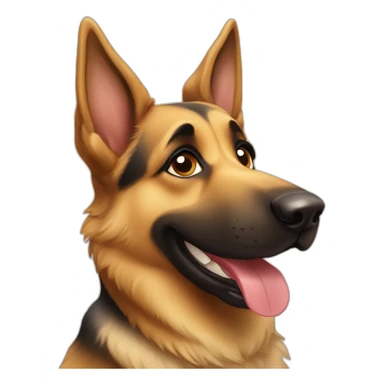 Happy german shepherd dog sticker