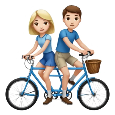 Girl and guy riding a bicycle sticker