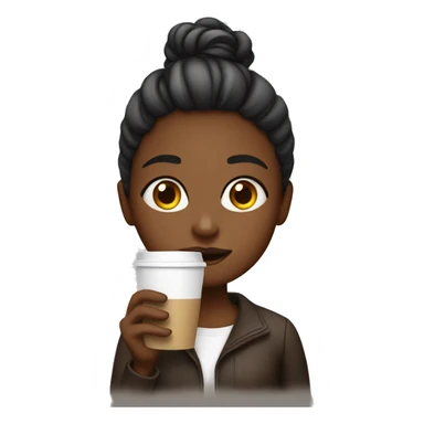 Girl who make a coffee sticker