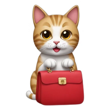 Cat with lipstick and bag sticker