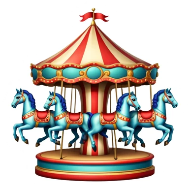 Vintage circus carousel sticker