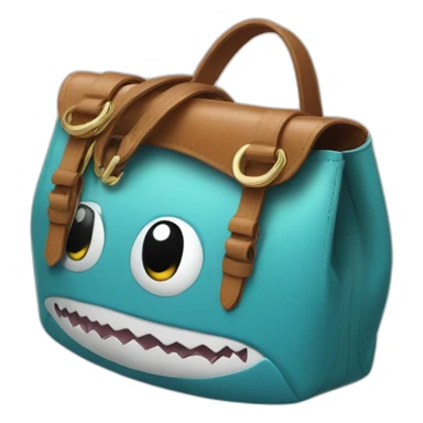 shark peaking out of purse sticker