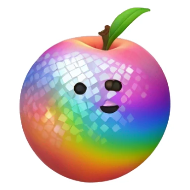 Peaches with rainbows and disco ball sticker
