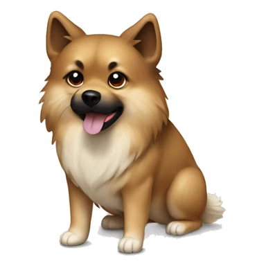 Wolfspitz dog, light and dark brown with black dots on his face sticker