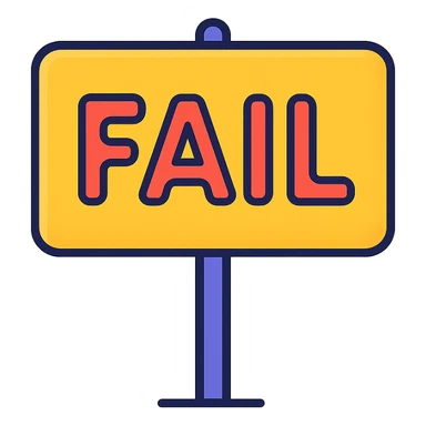 icon-style sign that says 'fail', clear and bold, suitable for use as an icon sticker