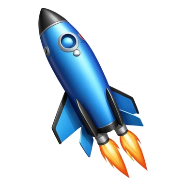 Rocket, dark black blue, inclined sticker