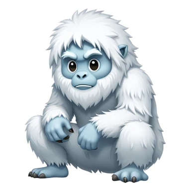 squatting yeti  sticker