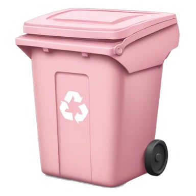 large realistic pastel pink recycle bin with lid closed sticker