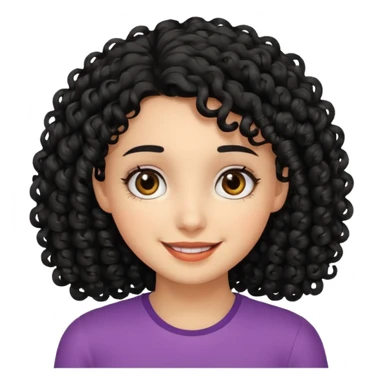 Menina de cabelo cacheado preto e grande  sticker