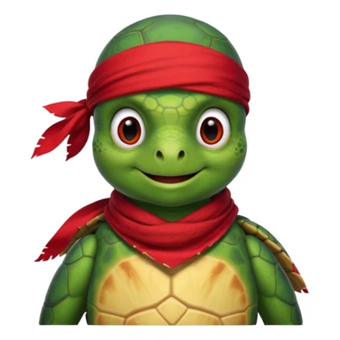 sea turtle wearing a red pirate scarf, portrait sticker