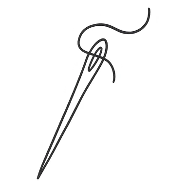 sewing needle with a hole sticker