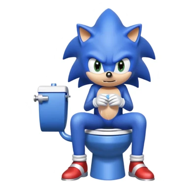 Sonic on toilet sticker