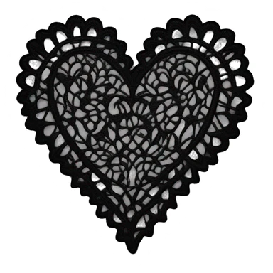 Black lace heart sticker