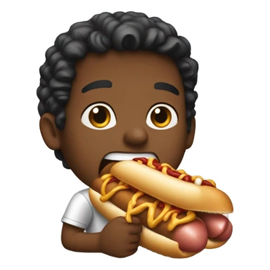 Carter eating a hotdog sticker