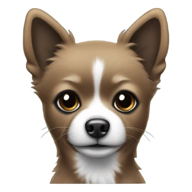 Black pomchi with white chest sticker