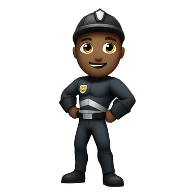Firefighter in black bunker gear posing like Superman sticker