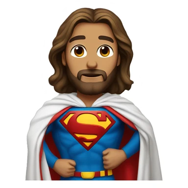 Jesus in superman costume sticker